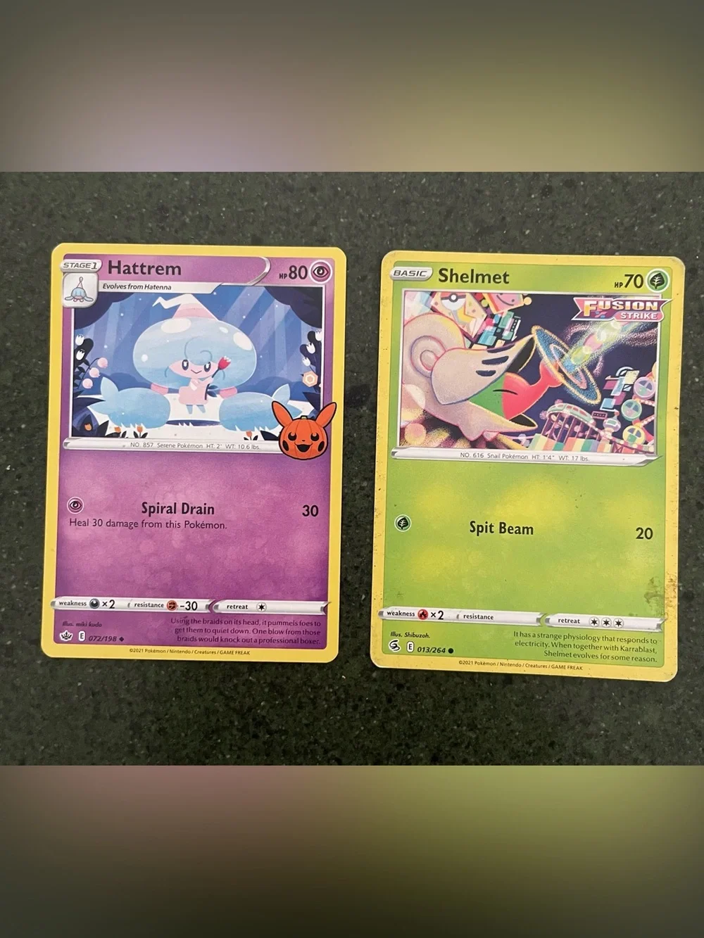 Pokemon Trading Cards Assortment - Purple, Yellow, Green, Blue- Lot of 67 cards
